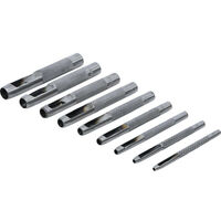 Bgs Technic – Jeu de 9 emporte-pièces ronds 2,5 - 10 mm – Poinçons pour découpe précise de cuir, joints, caoutchouc – Rainure d'expulsion de matière