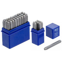 Bgs Technic – Poinçon à frapper 4 mm – Kit de 36 pcs pour estampage sur métal et cuir – Hauteur des caractères 4 mm – Pour matériaux durs