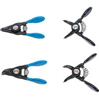 Jeu de 4 petites pinces a circlips interieur, exterieur droites et coudees