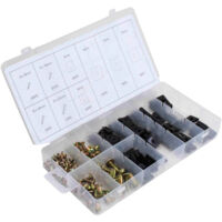 Assortiment de 170 vis a tole agrafes u, clips ecrous de carrosserie, carenages