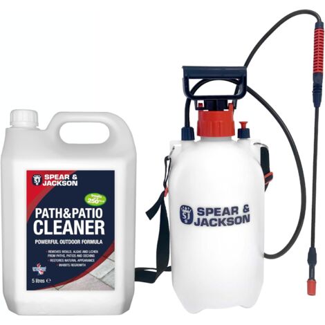 Spear & Jackson Path Patio and Decking Cleaner 5 Litres Concentrate with 5 L Garden Sprayer