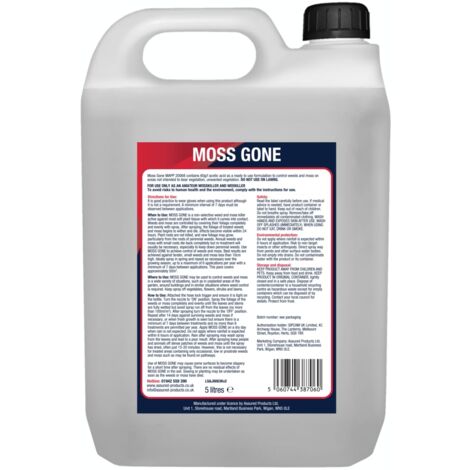 Spear & Jackson Moss Gone Moss killer 5 Litre with Long Hose Trigger, Fast Acting