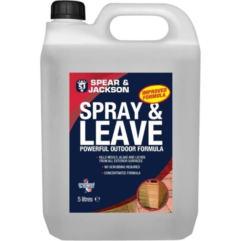 Spear & Jackson Spray and Leave 5 Litre Concentrate, Mould, Algae and Lichen Remover