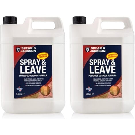Spear & Jackson Spray and Leave 2 x 5 Litre Concentrate, Mould, Algae and Lichen Remover