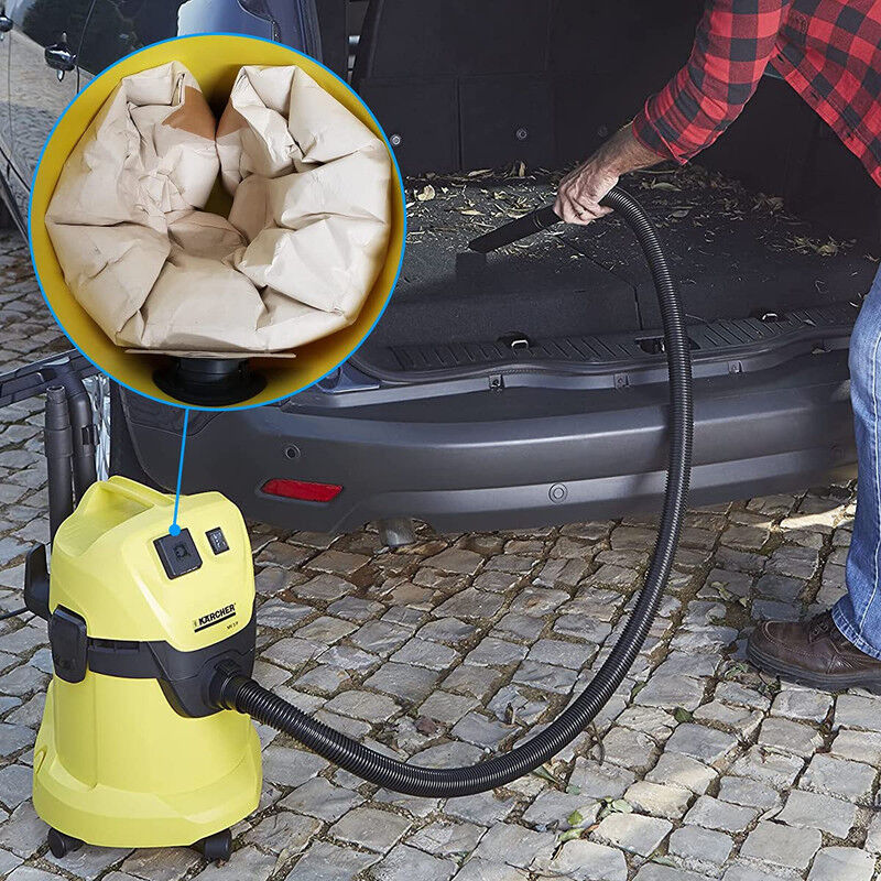 10 Sacs Aspirateur Kärcher WD3/MV3 6.959-130.0 - Papier Double Couche - Pour Séries A22xx, A25xx, A26xx, SE4001/4002
