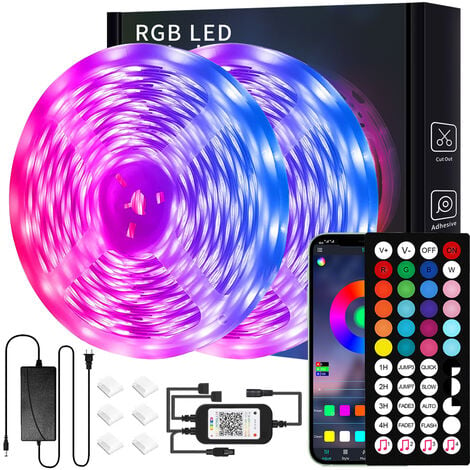 Kit ruban 10 m bandeau LED Alexa Connecté WiFi, 300 LED 5050, Bande  Lumineuse Couleur RGB