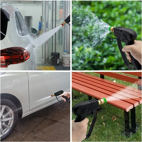 Pistolet de Lavage Haute Pression 4000 PSI,OUYLAF, Pistolet de Nettoyage pour Voiture, Pour Adaptateur compatible Karcher K1-K7, 5 buses quick connection