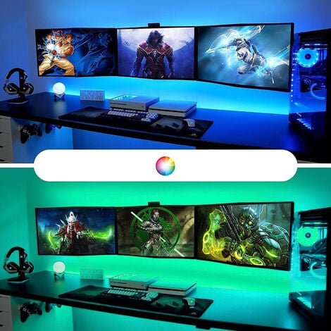 Ruban LED 30M (15mx2) Bleutooth Bande LED 5050 RGB, Contrôlé par APP du Smartphone et Télécommande, Synchroniser avec Rythme de Musique/Fonction de Minuterie, OUYLAF, Multicolore