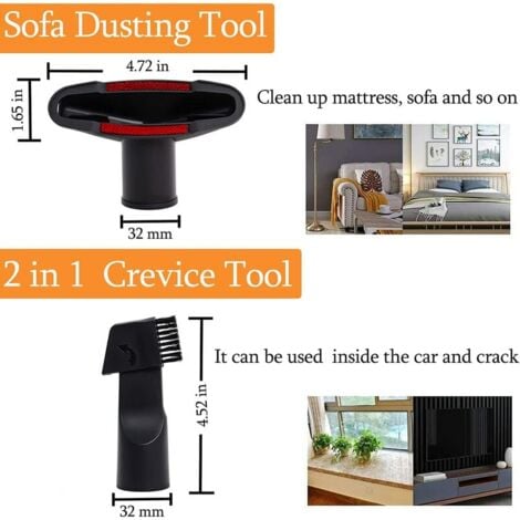 6 Pièces Accessoires pour Aspirateur--OUYLAF, Convient aux Aspirateurs de Calibre 32 mm à 35 mm-pour Embout Aspirateur Karcher, Rowenta, Hoover, Xoiture, Bosch, Miele