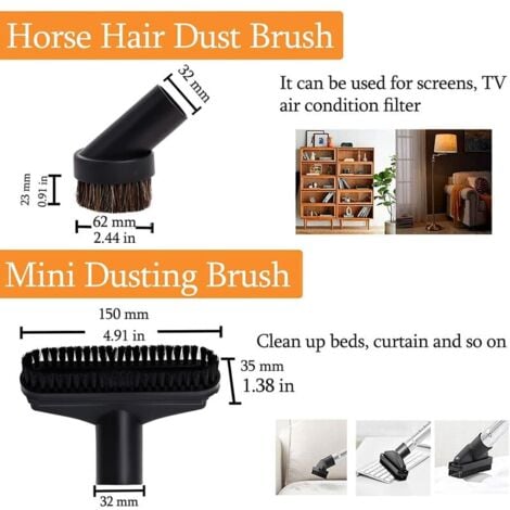 6 Pièces Accessoires pour Aspirateur--OUYLAF, Convient aux Aspirateurs de Calibre 32 mm à 35 mm-pour Embout Aspirateur Karcher, Rowenta, Hoover, Xoiture, Bosch, Miele
