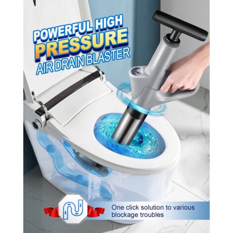 Déboucheur canalisation Pro - 3 Adaptateurs Inclus - Déboucheur à pompe - Evier - Toilette - Baignoire ,OUYLAF