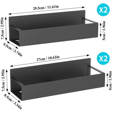 Étagère à Épices, Lot de 4 étagères magnétiques à épices pour réfrigérateur OUYLAF, étagères de rangement pour l'organisation et le rangement de la cuisine