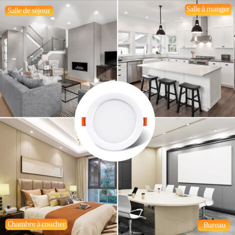 Lot de 6 Spot LED Encastrable, 6W 500Lumen Equivalent 50W Incandescence, 3000K Blanc Spot Led Extra Plat Pour Salle de Bain Cuisine Salon Couloir, OUYLAF