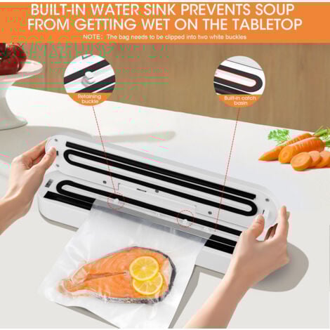 Machine Sous Vide, Machine Sous Vide Alimentaire, Compris 10pcs Sacs et pour Aliments, Viandes, Nourriture Sèche, Humide et Fraîche,OUYLAF