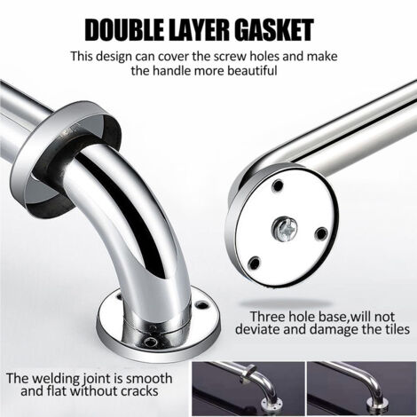 2 Pcs Acier Inoxydable Barre D'appui de Bain,Barre D'Appui En Inox Murale Robuste Poignée,Barre D'Appui INOX Poignée, Sécurité Grab Bar pour baignoire Douche Toilette 30cm,OUYLAF