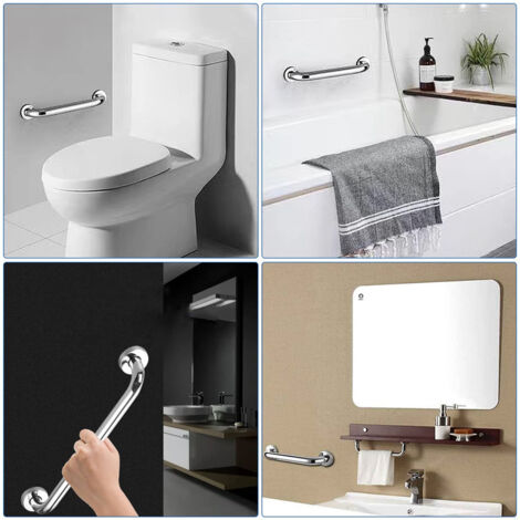 2 Pcs Acier Inoxydable Barre D'appui de Bain,Barre D'Appui En Inox Murale Robuste Poignée,Barre D'Appui INOX Poignée, Sécurité Grab Bar pour baignoire Douche Toilette 30cm,OUYLAF
