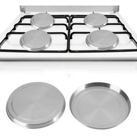 Protection Cuisinière électrique, couvre plaque en acier, Lot de 4, Acier inox, ø16 et 20 cm, mat , OUYLAF