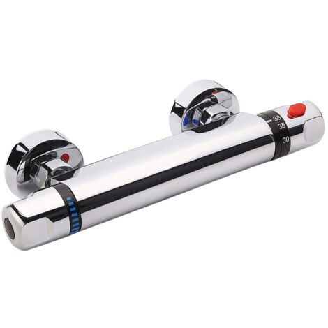 Mitigeur Thermostatique Douche Chromé,Robinet Thermostatique De Douche Anti Brulure Avec Bouton Securise A 38 C Mitigeur Douche 91794563