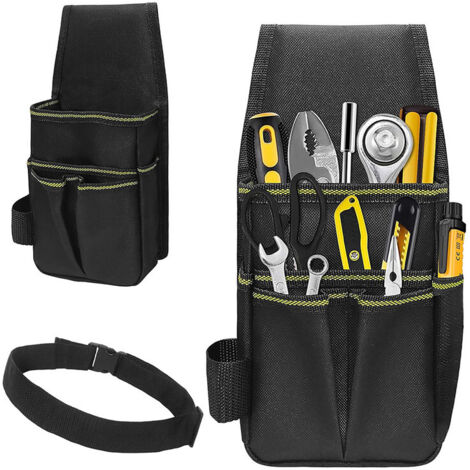 Ouylaf – Ceinture porte-outils réglable en cuir véritable noir – Confort optimal pour électriciens et charpentiers – Accès rapide aux outils