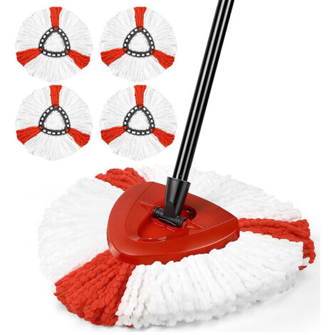 Lot de 4 têtes de balai à franges compatibles avec Vileda, O-Cedar, recharges faciles à nettoyer, tête de balai à poussière de rechange pour nettoyage du sol,  OUYLAF
