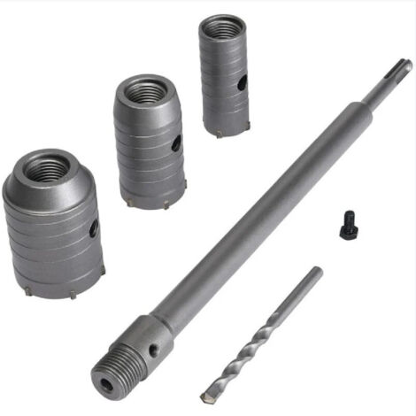 Set de Scies Cloches Ø30mm, 40mm, 50mm - Scie à Cloche Trépan pour Béton, Brique, Pierre et Ciment - Tige d'Extension 350 mm SDS Plus avec Pointe en Carbure de Tungstène - OUYLAF
