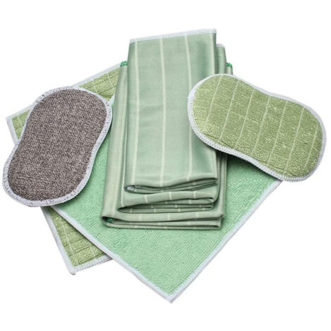 Lot de 6 Chiffon Bambou Microfibre pour Vitres Miroirs Carreaux Carrosserie Ménage Salle de Bain,OUYLAF