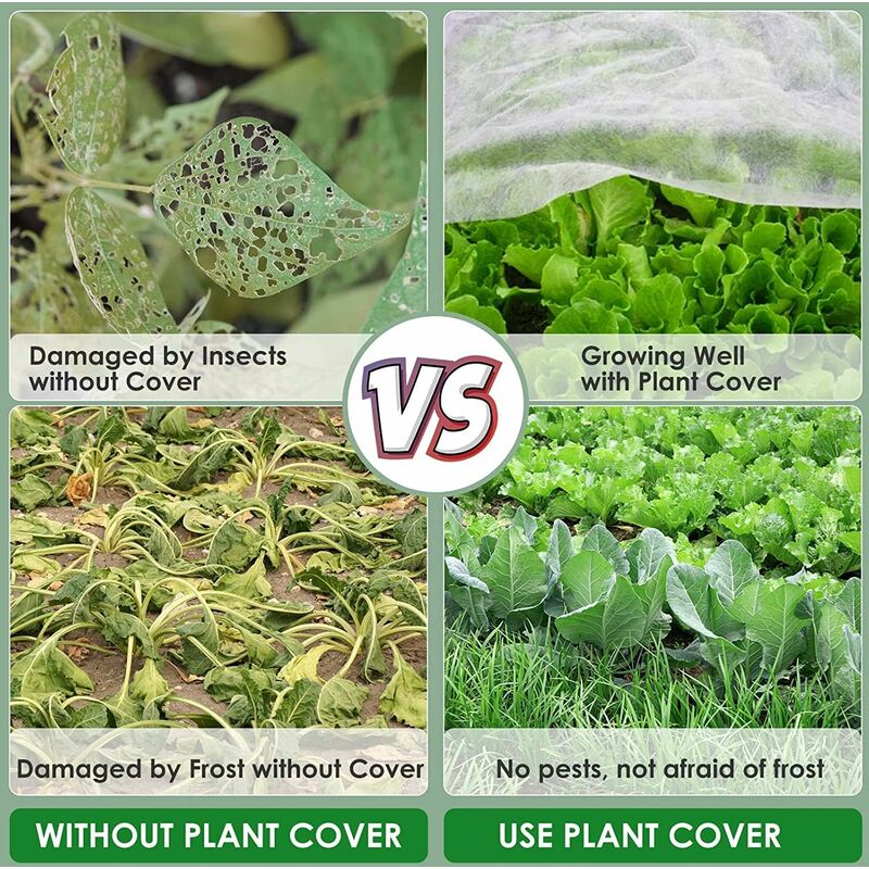 Voile D'Hivernage 3m X 10m 30g/m² - Housses Toison Non-Tissée Protection Plantes, Résistant Gel Et Froid, Blanc