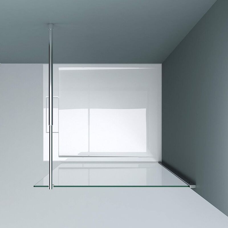 Lot De 2 étagères En Verre Trempé Blanc - 300x100 Mm - Supports Chromés Inclus - Pour Salle De Bain, Cuisine, Chambre