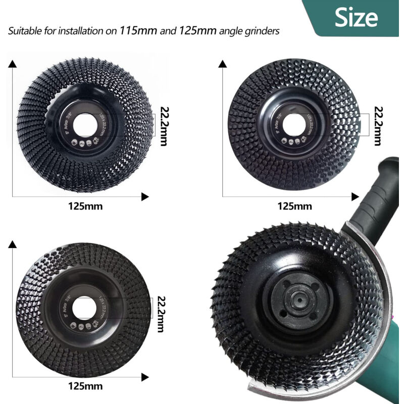4 Disques Raspelscheibe HOMURY Carbure De Tungstène Pour Meuleuse D'Angle 125mm - Sculpture Et Polissage Bois