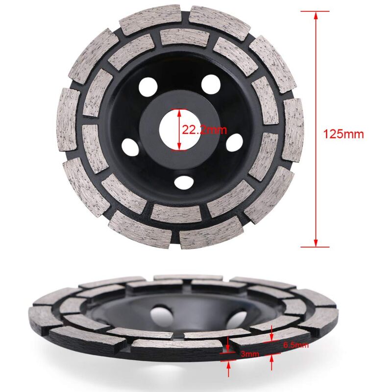 Disque Diamant 125 Mm Meule Boisseau Pour Béton Pierre Granit - Ponçage Puissant Et Durable