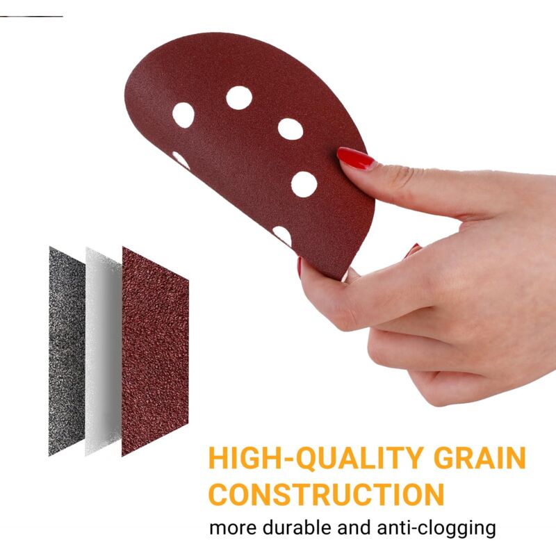 Ponçage Bois Métal 150 Disques Abrasifs DEKOPRO 125mm - 10 Grains 60 à 600 - Pour Ponceuse Orbitale - 8 Trous Disque Ponceuse 125mm