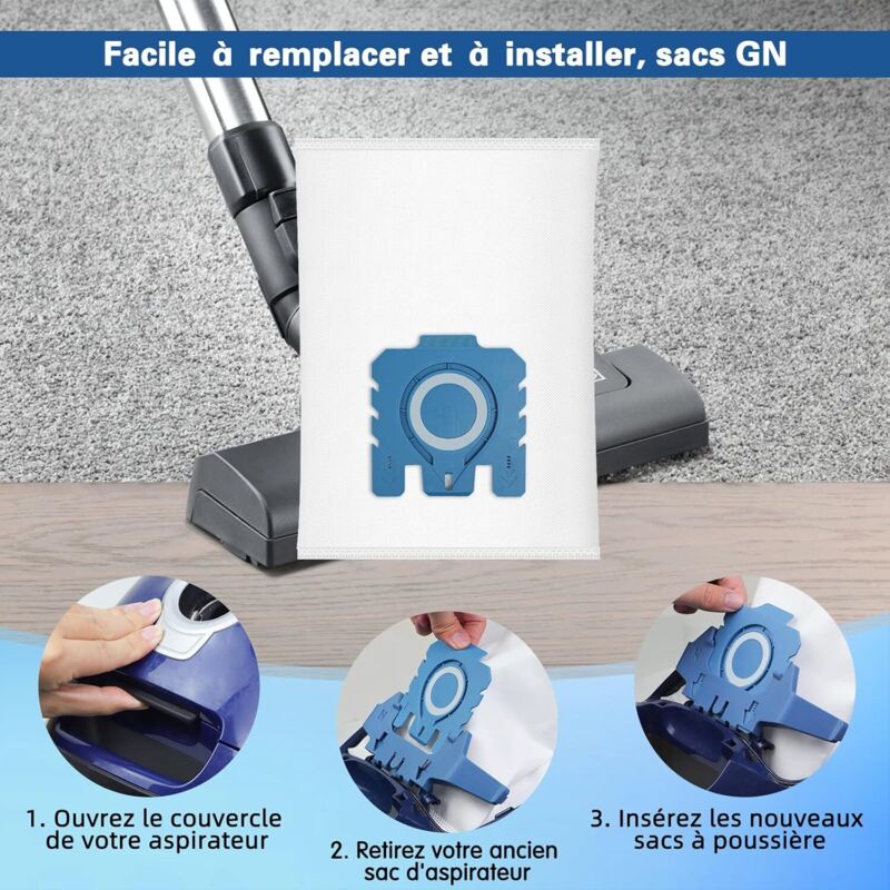 Lot de 12 Sacs à Poussière Pure GN 3D Compatibles avec Miele Hyclean GN Aspirateurs Classic C1 Complete C2 Complete C3, S2 S5 S8 S800 S600 Series avec 4 Filtres Moteur et Lot de 12 Sacs à Poussière Pure GN 3D Compatibles avec Miele Hyclean GN Aspirateurs Classic C1 Complete C2 Complete C3, S2 S5 S8 S800 S600 Series avec 4 Filtres Moteur et