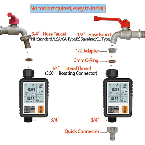 Programmateur d'Eau Wifi Étanche pour Jardin, Télécommande de