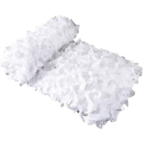 Voile d'ombrage rectangulaire Filet Camouflage Blanc 4x5 m Brise Vue Militaire