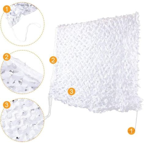 Voile d'ombrage rectangulaire Filet Camouflage Blanc 4x5 m Brise Vue Militaire