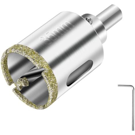 Scie Cloche 35 mm, Foret Diamant avec Foret Guidage Central, avec Revêtement de Surface en Diamant pour Coupe de Verre, Carrelage, Céramique, Marbre, Calcaire