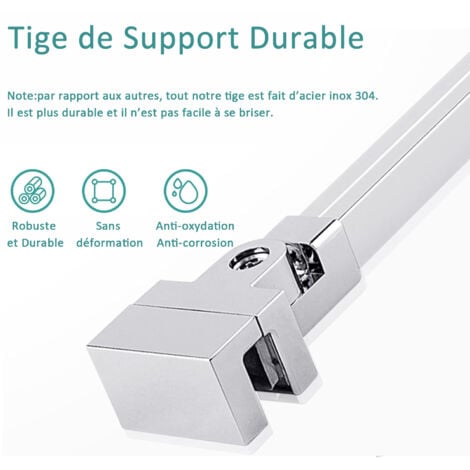 50mm Barre de stabilisation Stabilisateur de verre en acier inoxydable pour épaisseur de verre 8-12mm