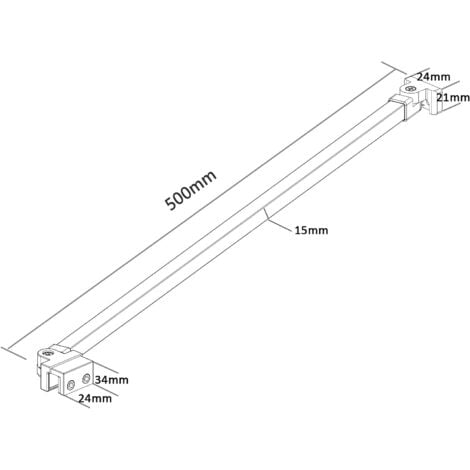 50mm Barre de stabilisation Stabilisateur de verre en acier inoxydable pour épaisseur de verre 8-12mm