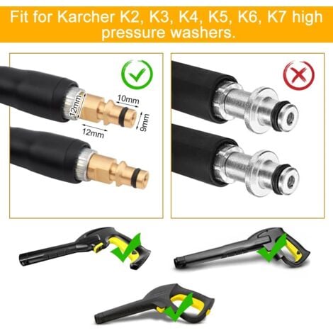 6m Tuyau de rechange pour nettoyeur haute pression Karcher K2 K3 K4 K5 K6 K7 Tuyau de nettoyage haute pression Connecteur rapide et libération rapide