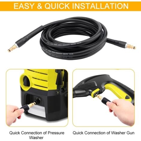 6m Tuyau de rechange pour nettoyeur haute pression Karcher K2 K3 K4 K5 K6 K7 Tuyau de nettoyage haute pression Connecteur rapide et libération rapide