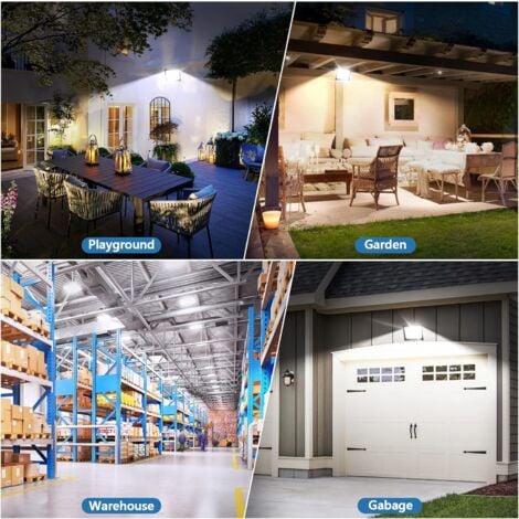 2PCs 50W Projecteur LED Exterieur 5000LM 6500K Spot LED Extérieur IP66 Blanc Froid Pour Patio, Garage, Jardin, Terrasse, Usine
