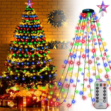 Guirlande Lumineuse Noël Mlticouleur 2m 400 LED  8 Modes d'Eclairage Fonction Mémoire pour Intérieur Extérieur Noël Avec Télécommande