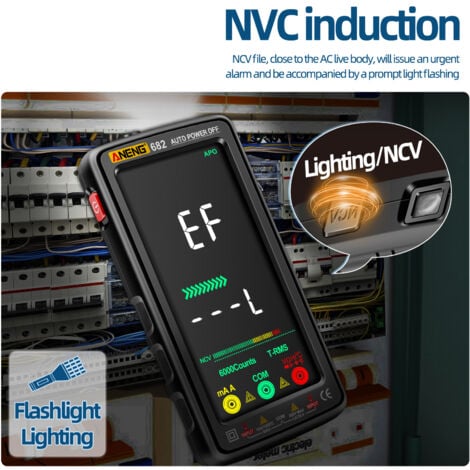 Multimètre Numérique Intelligent Rechargeable Voltmètre Ampèremètre Automatique Multimètre Professionnel Mesure Tension Courant Capacité Résistance Diode Fréquence