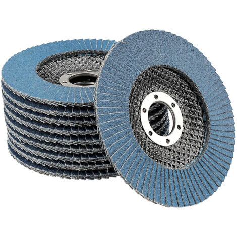 10 Disques Abrasifs à Lamelles 115 mm x 22.2 mm Grain 80 Disques à Lamelles Disques à Meuler pour Enlever Ebavure, Rouille, Polissage, Finition