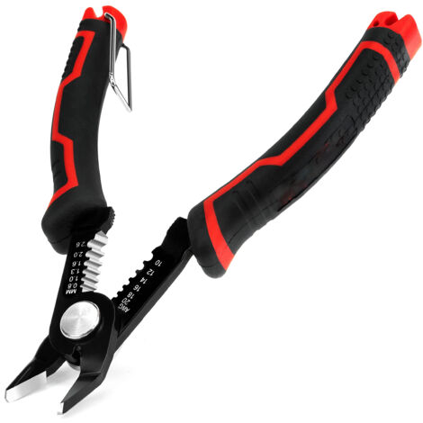 Pince Coupe-Câble Pince Coupante à Dénuder Multifonction 3 en 1 Diagonale et Precision Pince pour Dénuder et Couper Câbles 20-10 AWG