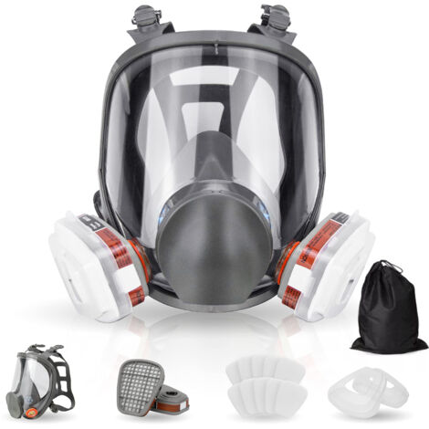 Freosen – Masque de protection respiratoire intégral réutilisable – Filtration au charbon actif – Silicone ergonomique – Pour peinture, soudure et graffiti
