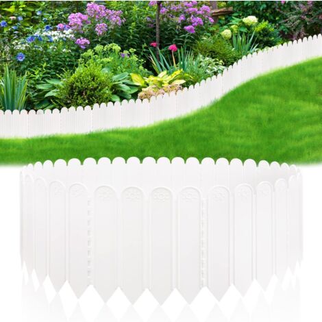 Freosen – Bordure de jardin en plastique flexible 20 x 22 cm – Installation facile sans tranchées – Résistante aux intempéries et aux UV – Lot de 10 pièces