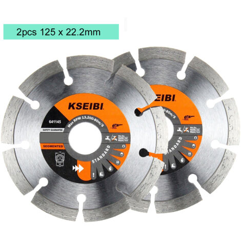 2pcs Disque Diamant 125 mm Disque pour le Tronçonnage de Céramique Pierre Béton Armé Pavés Clinker Granit Asphalte Basalte - 125mm x 22.2mm