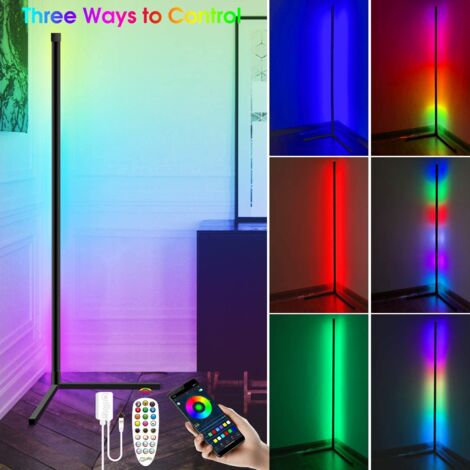 Lampadaire LED D'Angle Banaone 140cm - RGB Avec APP Et Télécommande - 16M De Couleurs, Sync Musique - Pour Salon Et Chambre