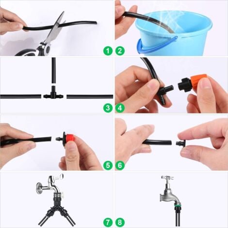 Kit Système D'irrigation DIY jardinage 40M Goutte à Goutte Jardin Système d'Arrosage Pour Jardin, Pelouse, Paysage, Potager